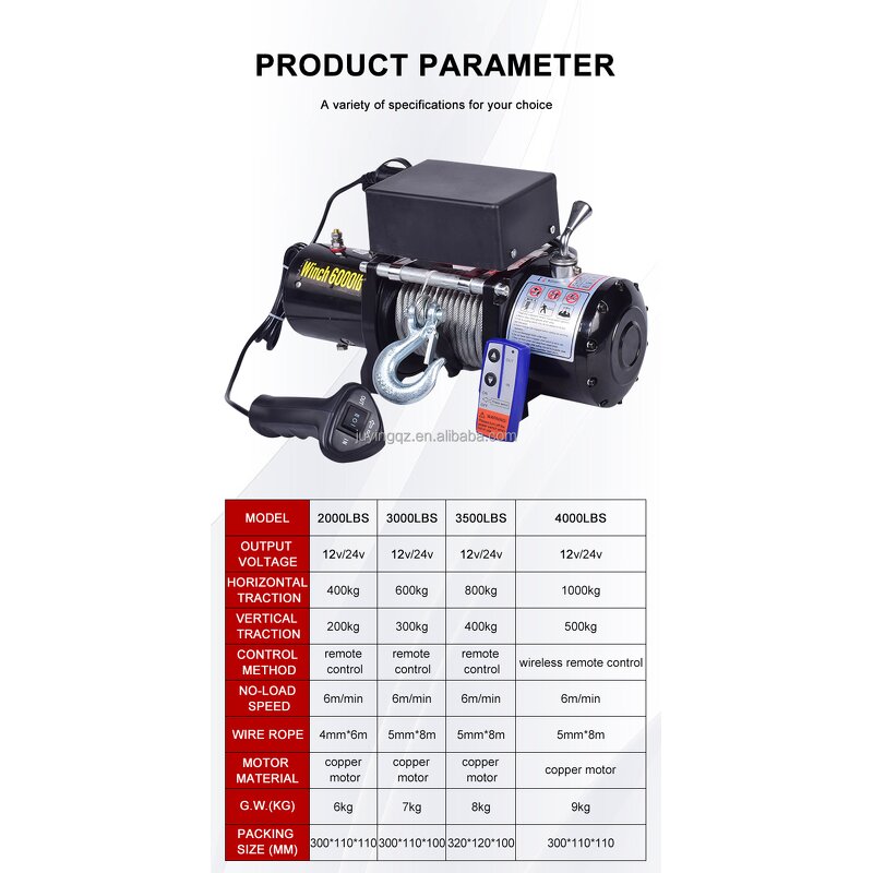 Electric Winch Manufacturer - OEM High Power 12000lb Wireless Remote 4x4 Off-Road