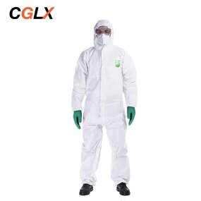 Safety Coveralls Manufacturer - OEM CGLX Blocks Liquid Splashes White Nonwoven for Lab