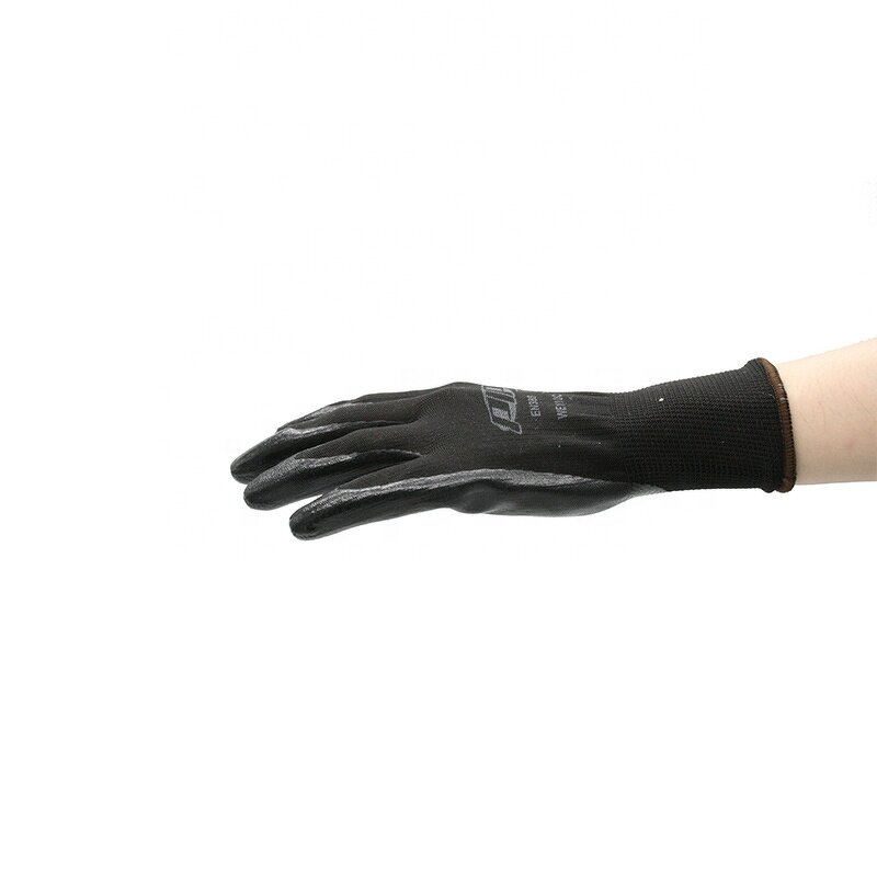 Safety Gloves Manufacturer - OEM Full Black Nitrile Coated Heavy Duty Anti-cut Anti-slip
