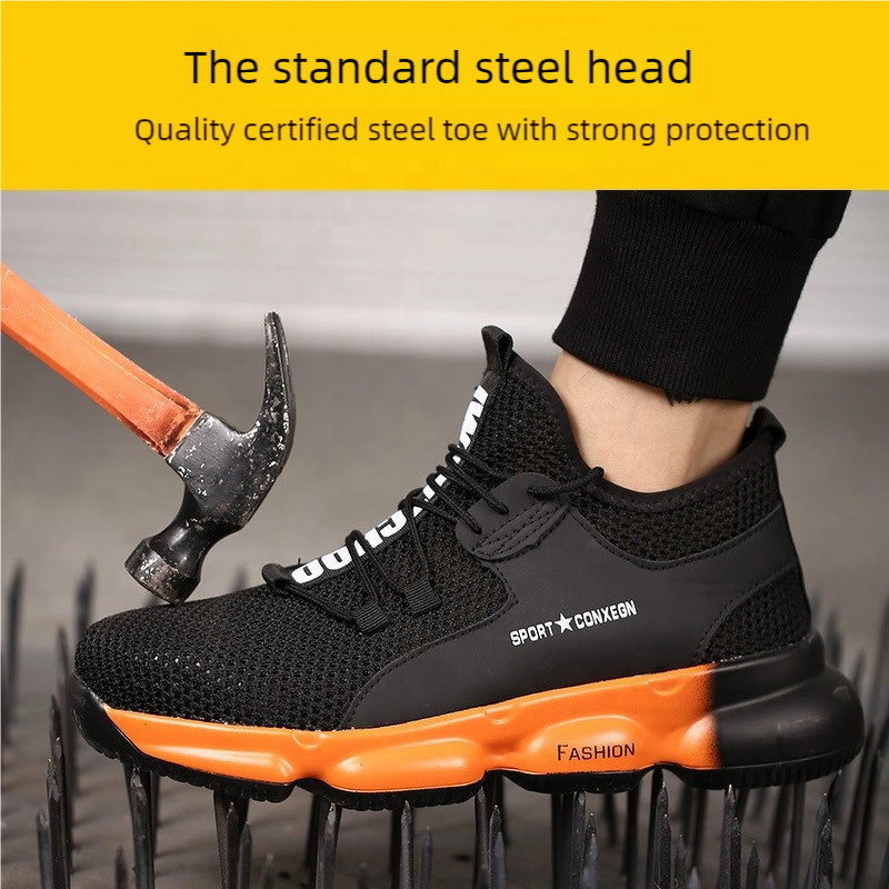 Safety Work Shoes Manufacturer - OEM CGLX New Flying Knit Lightweight Wear Resistance