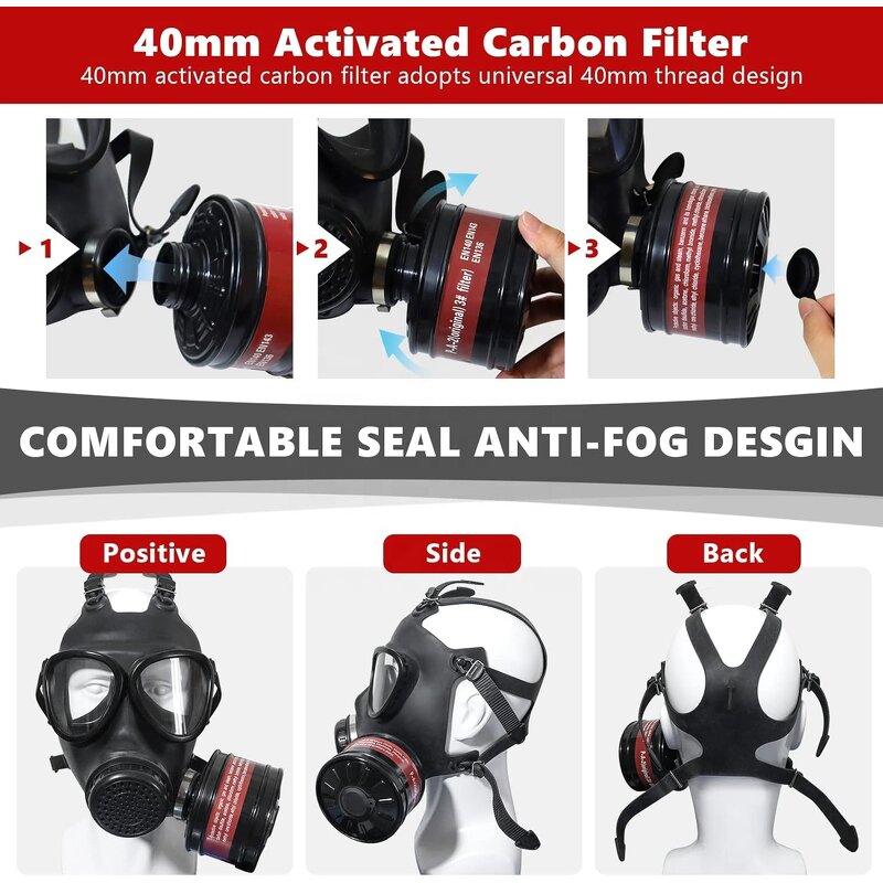 Full Face Respiratory Mask Manufacturer - OEM CGLX Silicone with Filters for Chemical