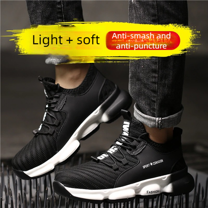 Safety Work Shoes Manufacturer - OEM CGLX New Flying Knit Lightweight Wear Resistance