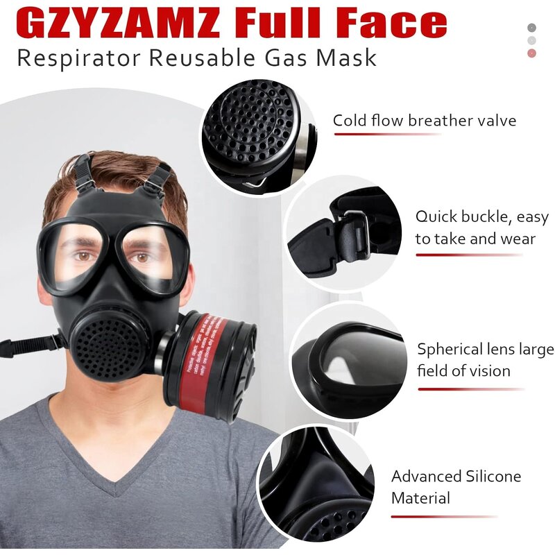 Full Face Respiratory Mask Manufacturer - OEM CGLX Silicone with Filters for Chemical