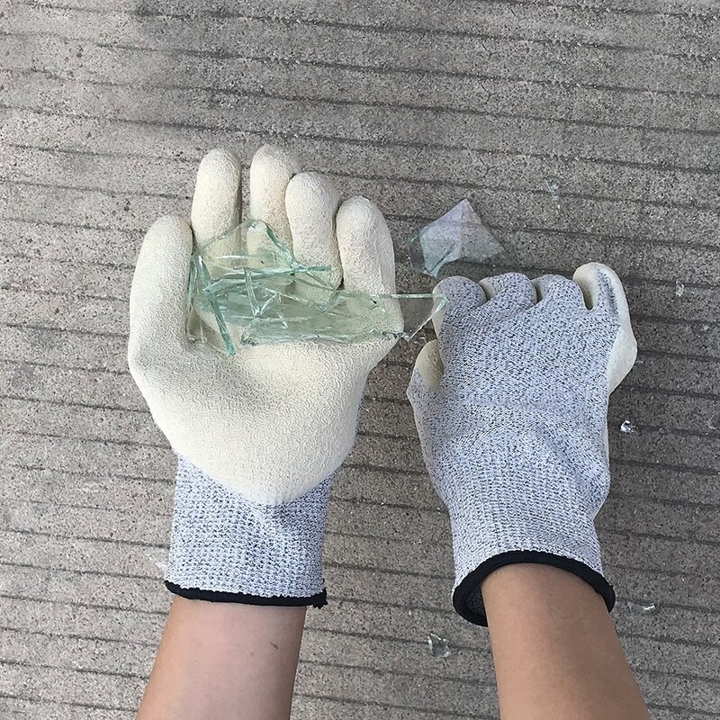 Anti-cutting Gloves Manufacturer - OEM CGLX Custom White Grade 5 HPPE Latex Coated Palm