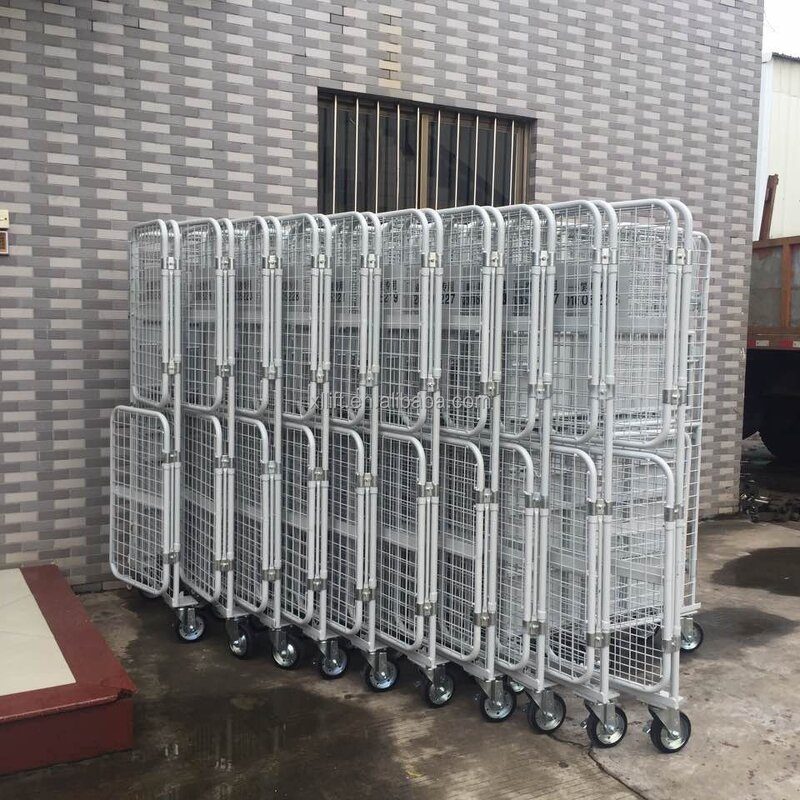 Cargo Rolling Cage Manufacturer - 2 Doors Demountable Pallet Cage