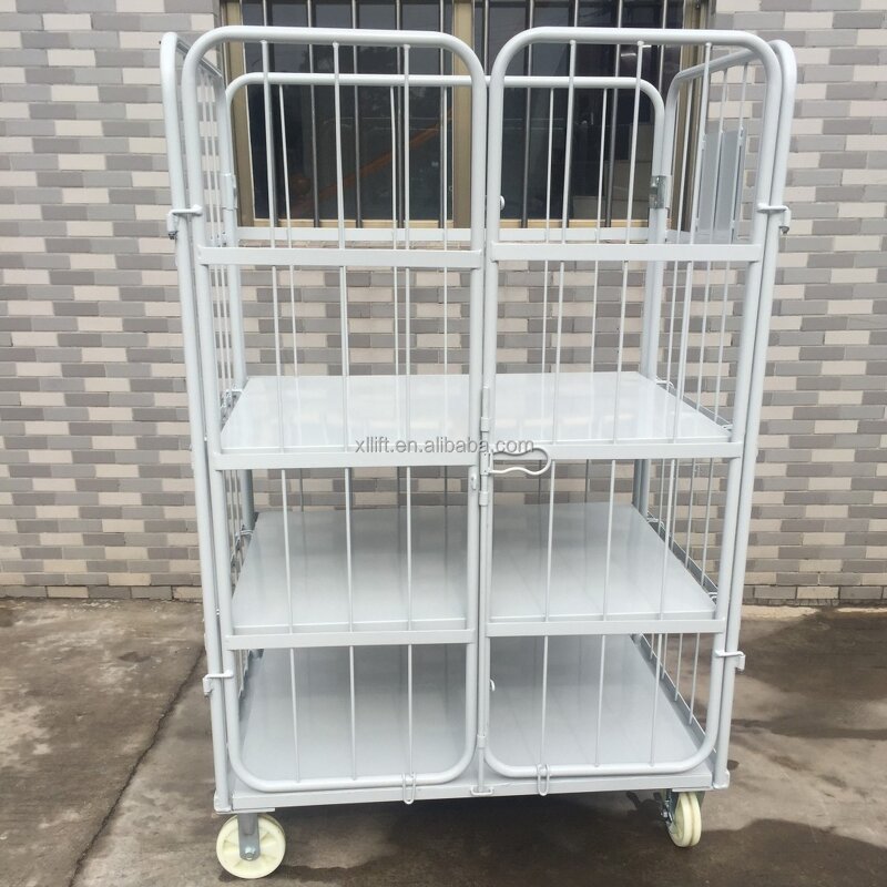 Wire Mesh Roll Container Factory - 3 Sided Cargo Storage Rolltainer