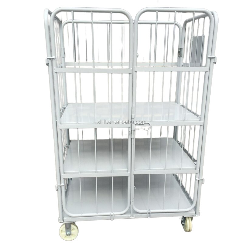 Wire Mesh Roll Container Factory - 3 Sided Cargo Storage Rolltainer