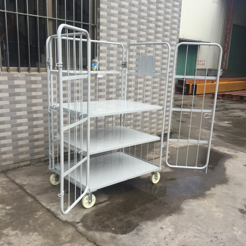 Wire Mesh Roll Container Factory - 3 Sided Cargo Storage Rolltainer