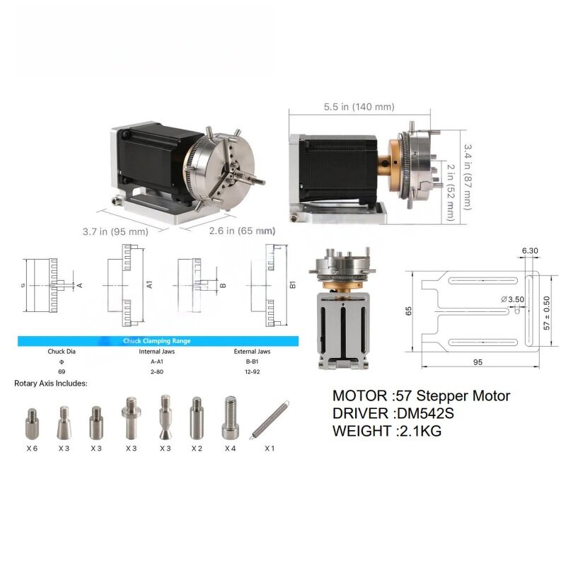 Laser Rotary Shaft Manufacturer - OEM with Driver for Fiber Laser Marking Machine