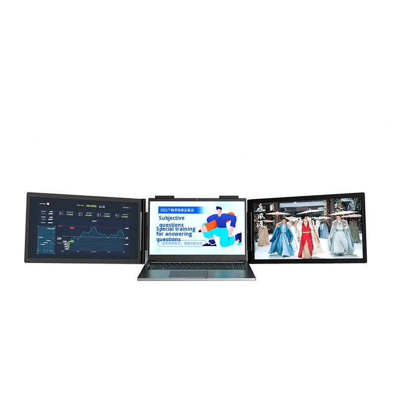 Dual Screen Monitor Manufacturer - OEM 14 Inch Portable Left Right Triple Screen