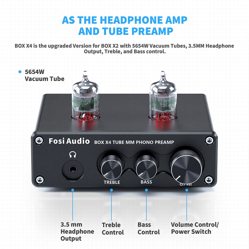 Phono Preamp Manufacturer - OEM Fosi Audio with 5654W Vacuum Tube Amplifier X4