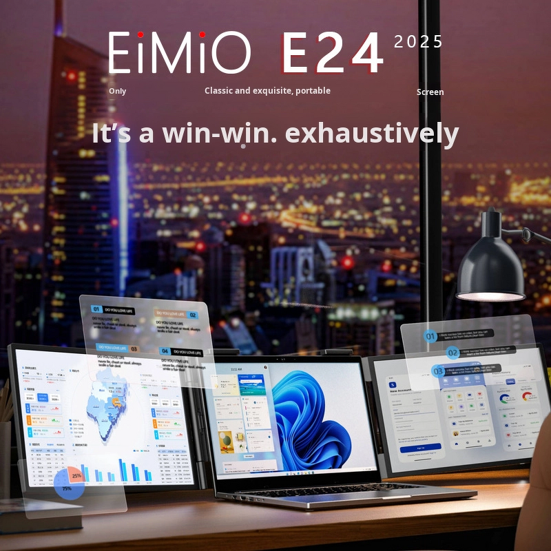 Dual Screen Monitor Manufacturer - OEM 14 Inch Portable Left Right Triple Screen