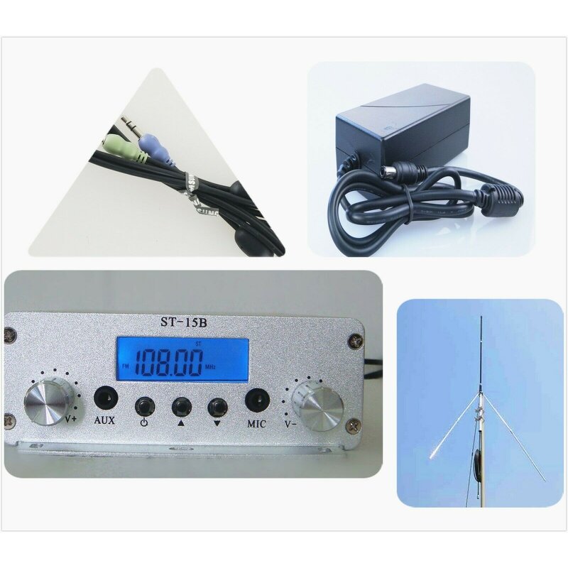 FM Transmitter Kit Manufacturer - OEM STRF ST-15BV2 15W Stereo PLL with Antenna