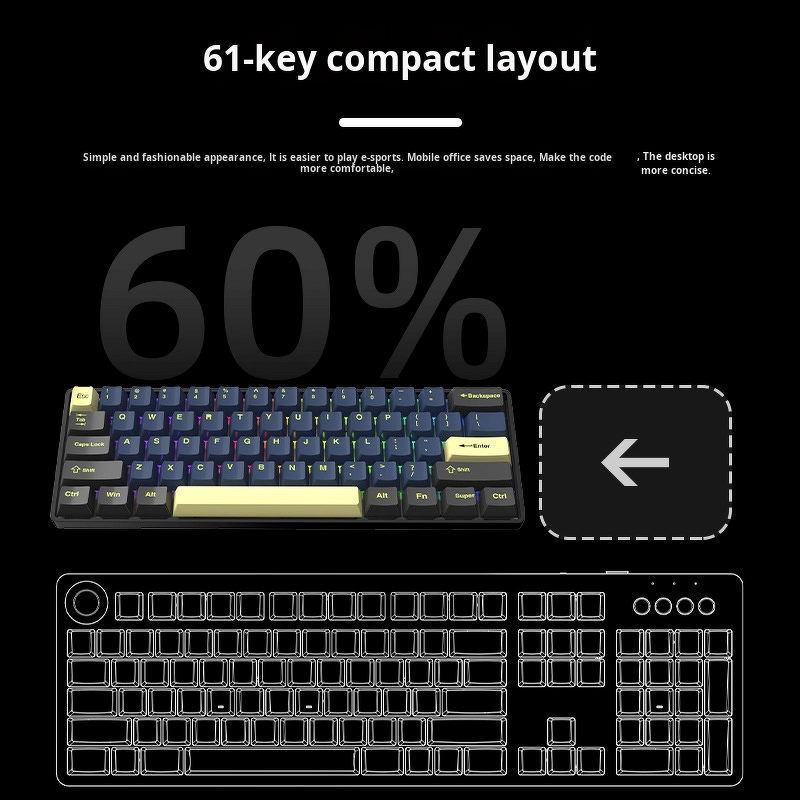 Wireless Keyboard Manufacturer - OEM 61Pro RGB Three-Mode Hot-Swappable