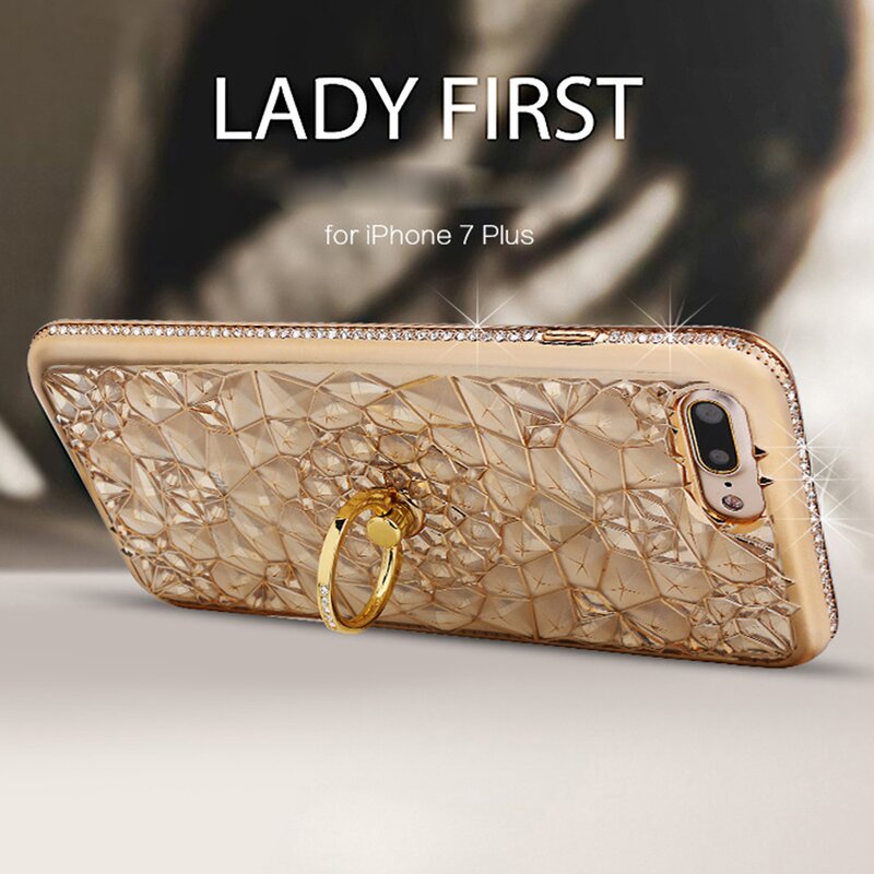 Phone Case Manufacturer - OEM 3D Gold Glitter Luxury Silicone for iPhone 7 8