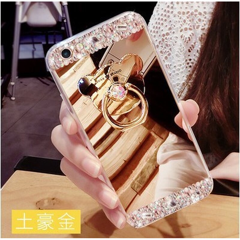 Phone Case Manufacturer - OEM Luxury Diamond Mirror for iPhone 7 Plus with Ring