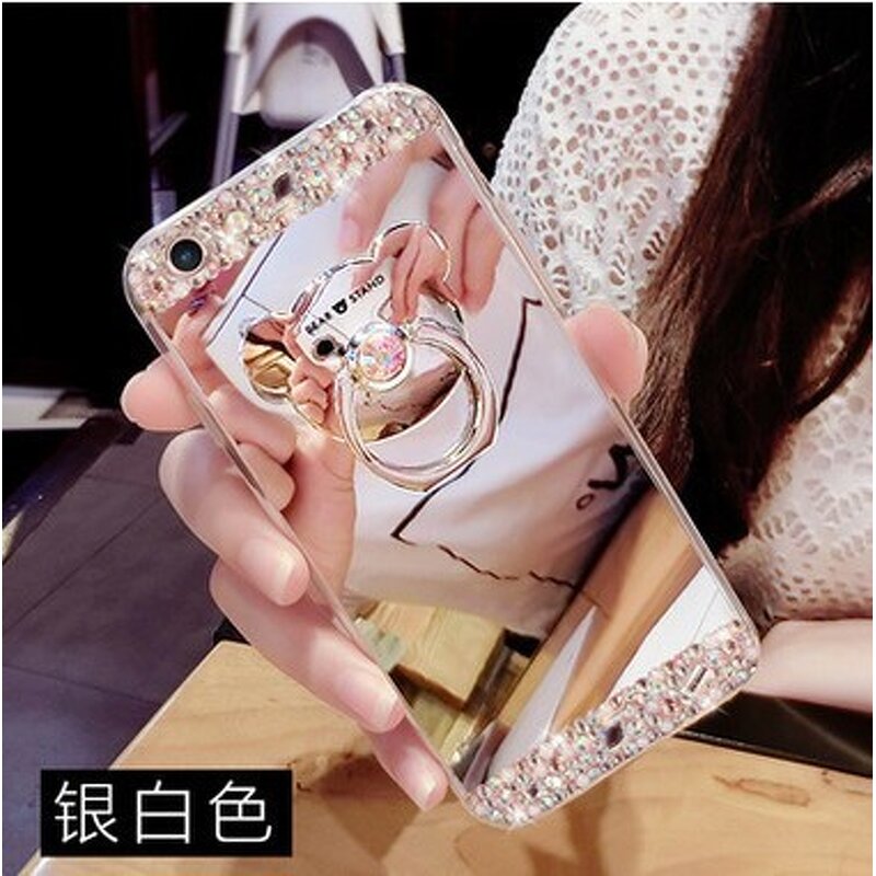 Phone Case Manufacturer - OEM Luxury Diamond Mirror for iPhone 7 Plus with Ring