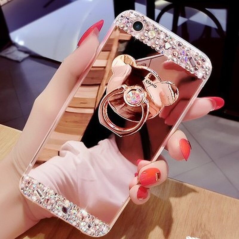 Phone Case Manufacturer - OEM Luxury Diamond Mirror for iPhone 7 Plus with Ring