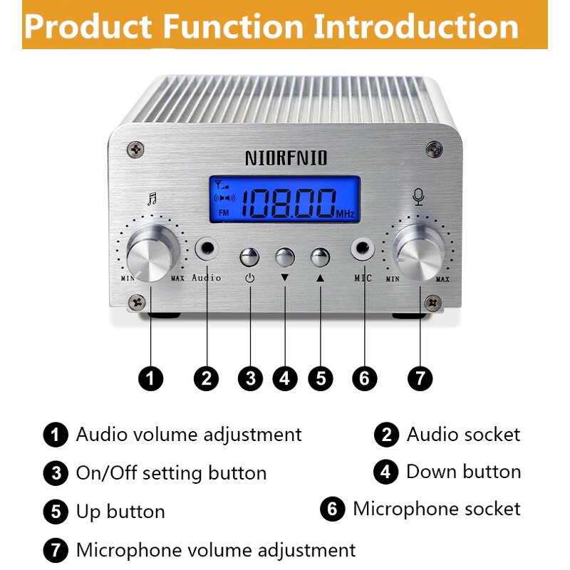 FM Transmitter Manufacturer - OEM Full set T6A 1W/6W Mini Stereo Station