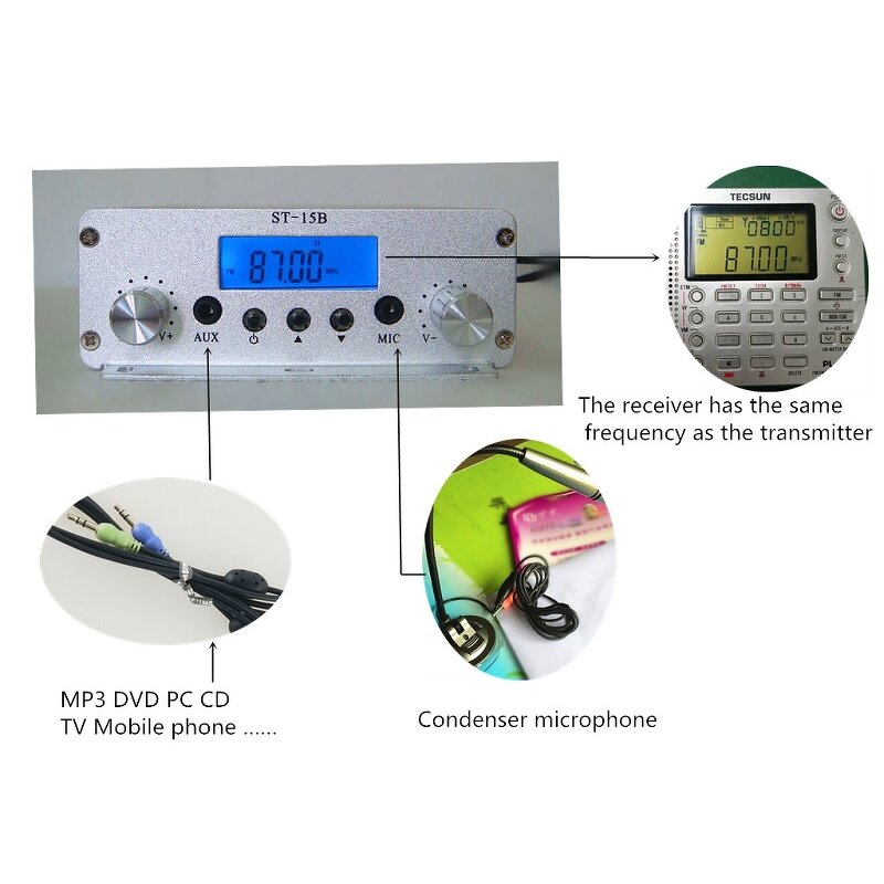 FM Transmitter Manufacturer - OEM 3km Long Range 15W Broadcast 87MHz-108MHz