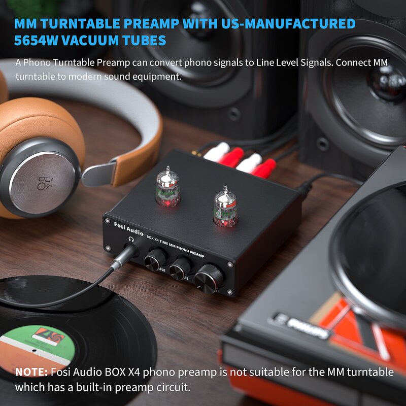Phono Preamp Manufacturer - OEM Fosi Audio with 5654W Vacuum Tube Amplifier X4