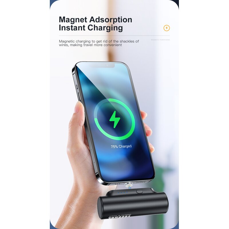 Magnetic Power Bank Manufacturer - OEM 3000mAh 3 in 1 Mini Magnet Charger