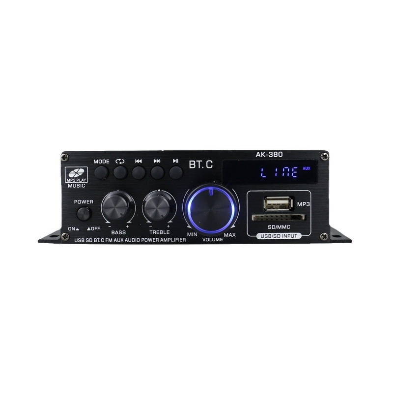 Car Amplifier Manufacturer - OEM Hot-selling AK380 12V Blue Function Metal