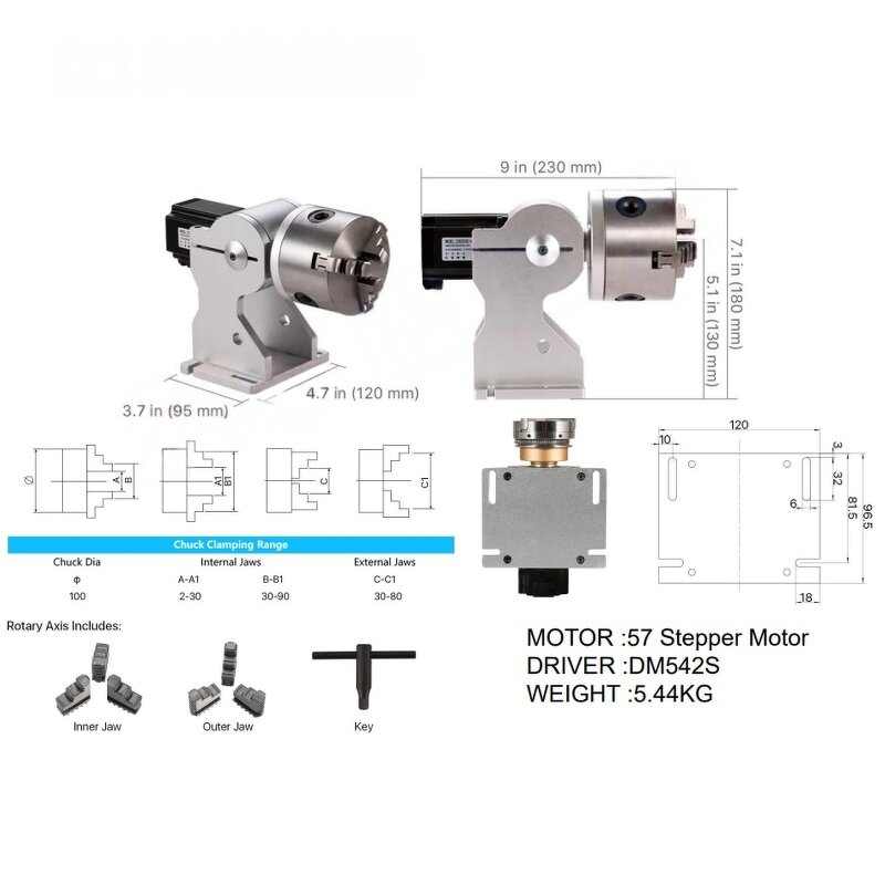 Laser Rotary Shaft Manufacturer - OEM with Driver for Fiber Laser Marking Machine