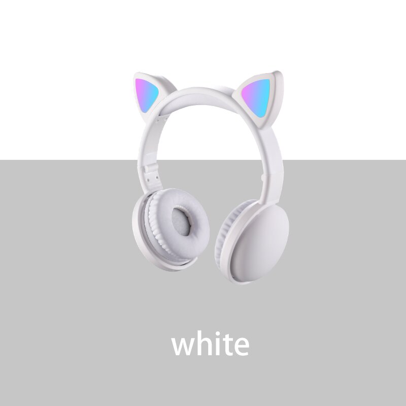 Girls Headphones Manufacturer - OEM Colorful Cute Cat Ear Wireless Flashing