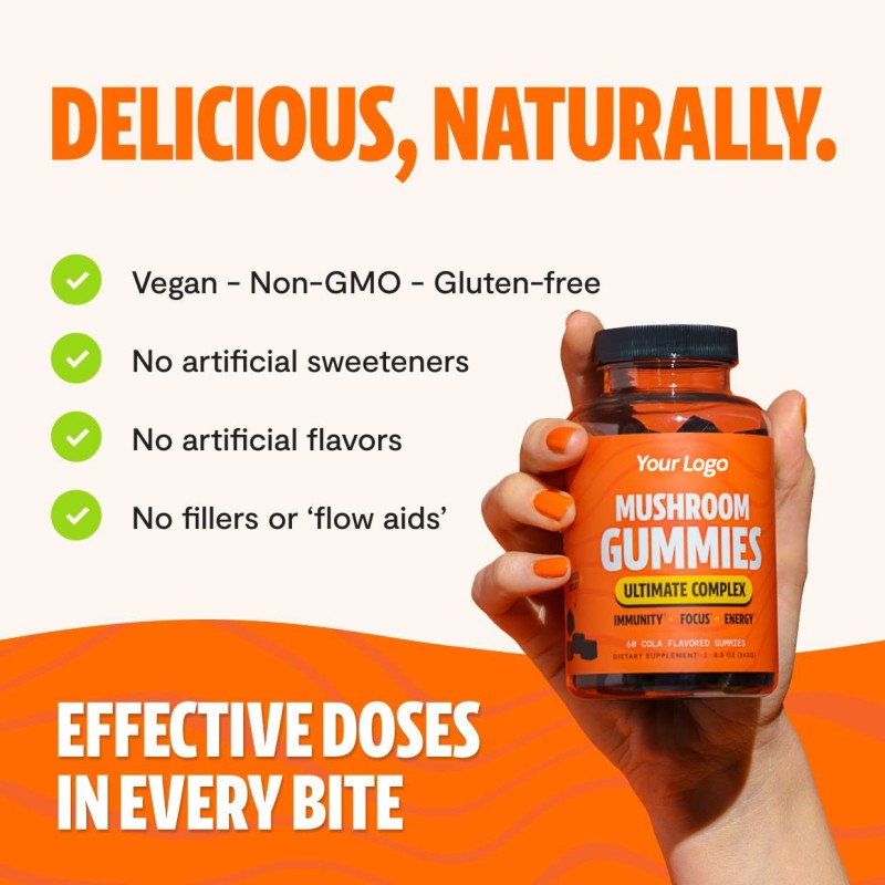 Breast Gummies Manufacturer - OEM Sugar Coated Mushroom Supplement