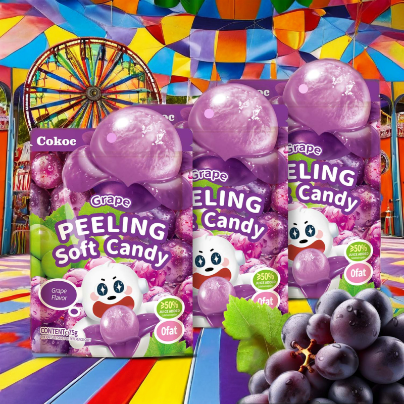 Gummy Candy Factory - OEM Hard Texture Fruit Flavors Bag Packaging