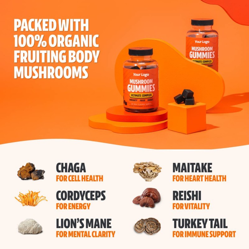 Breast Gummies Manufacturer - OEM Sugar Coated Mushroom Supplement