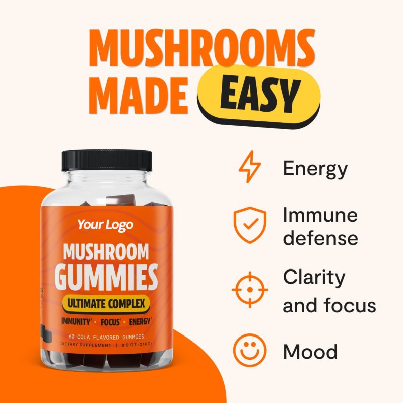 Breast Gummies Manufacturer - OEM Sugar Coated Mushroom Supplement