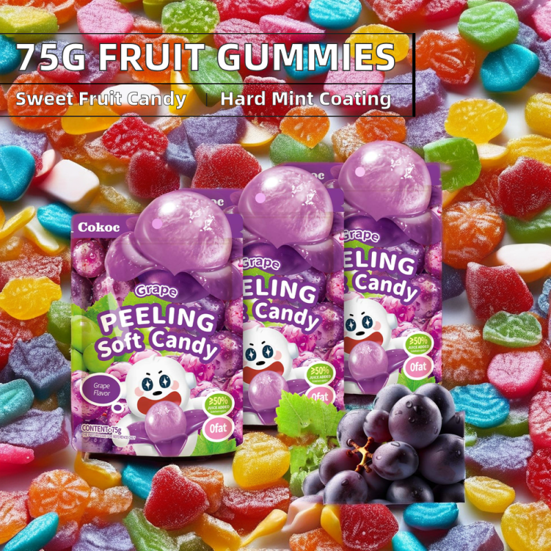 Gummy Candy Factory - OEM Hard Texture Fruit Flavors Bag Packaging