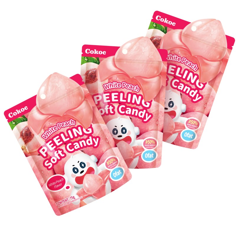Halal Gummy Manufacturer - OEM Peach Flavor Peelable Jelly Assorted Shapes