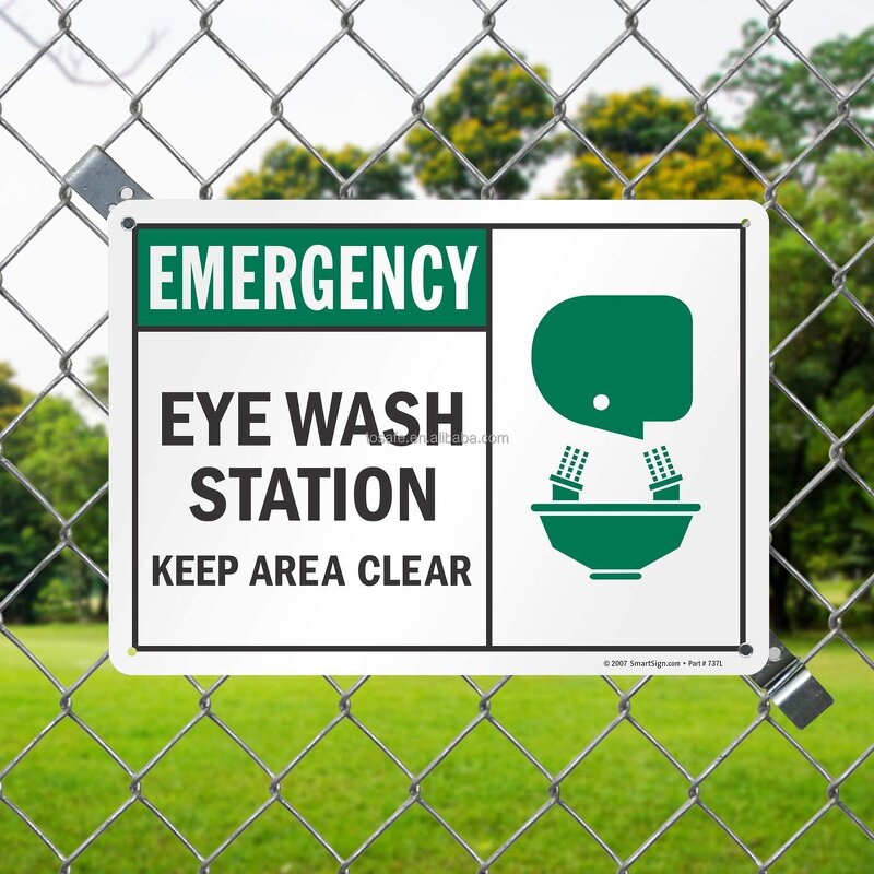 Eye Wash Station Sign Manufacturer - OEM 7x10 Inch Aluminum Emergency Keep Clear