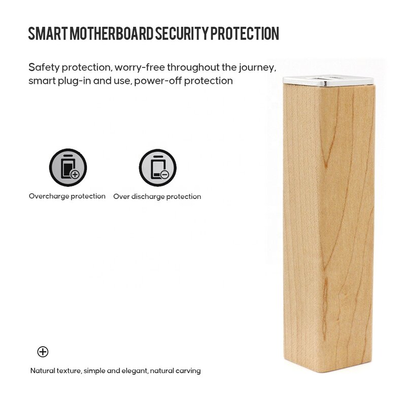 Wood Mini Power Bank Factory - Hot Selling Custom Logo Laser Engraved
