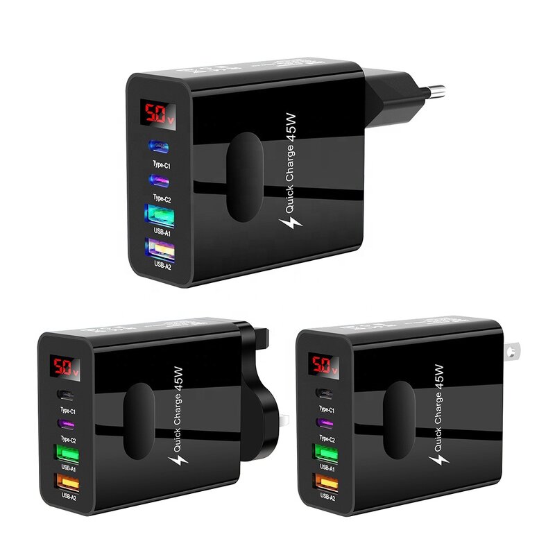 Phone Charger Factory - New Arrivals 45W 2USB+2PD LED Digital Display