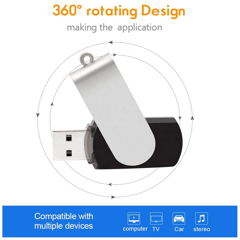 USB Flash Drive Factory - Custom Logo Swivel Metal Pendrive
