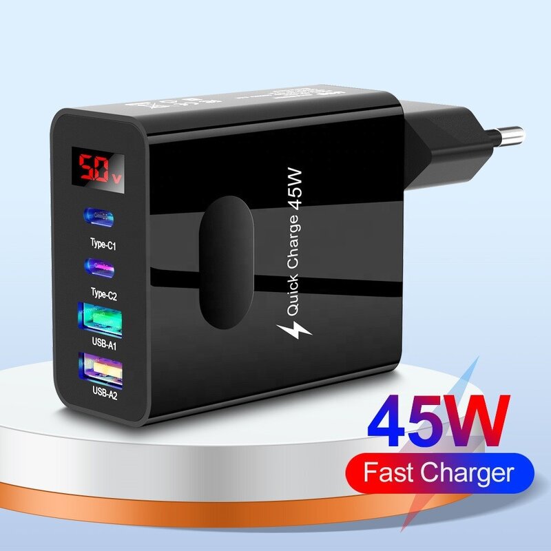Phone Charger Factory - New Arrivals 45W 2USB+2PD LED Digital Display