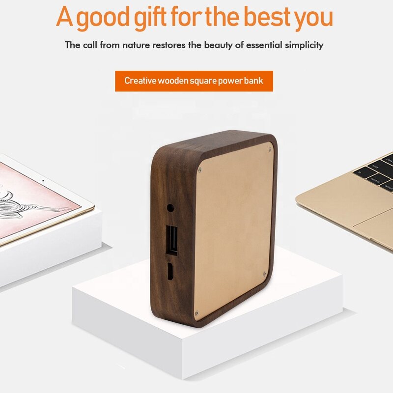 Wood Power Bank Factory - Hot Selling Wood Custom Logo Mobile Charger