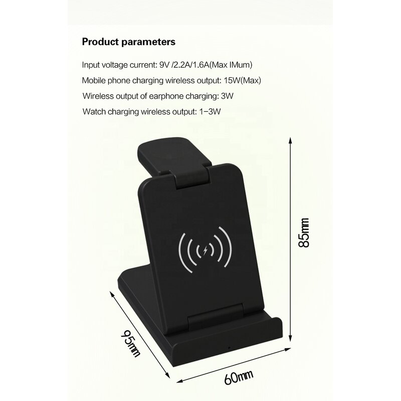 Wireless Charger Manufacturer - 3 in 1 Multi Function Folding 15W
