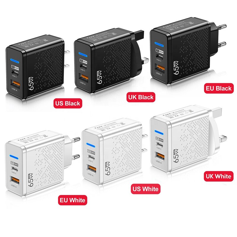 GaN Charger Factory - Hot Sell PD65W Fast Charger QC3.0 Adapter