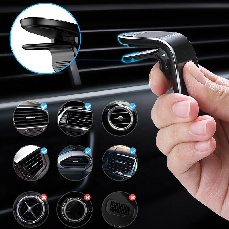 Car Phone Holder Factory - Top Selling Magnetic L-shaped Car Mount