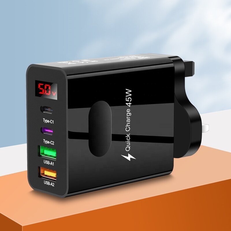 Phone Charger Factory - New Arrivals 45W 2USB+2PD LED Digital Display