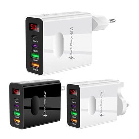 Phone Charger Factory - New Arrivals 45W 2USB+2PD LED Digital Display
