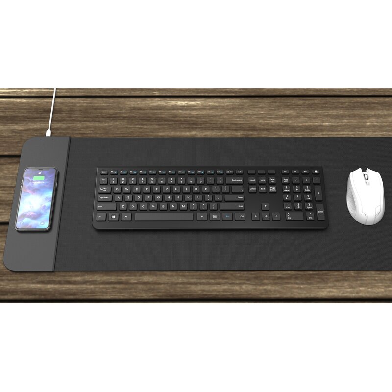 Wireless Charging Mouse Pad Factory - Hot Selling Soft Black Custom