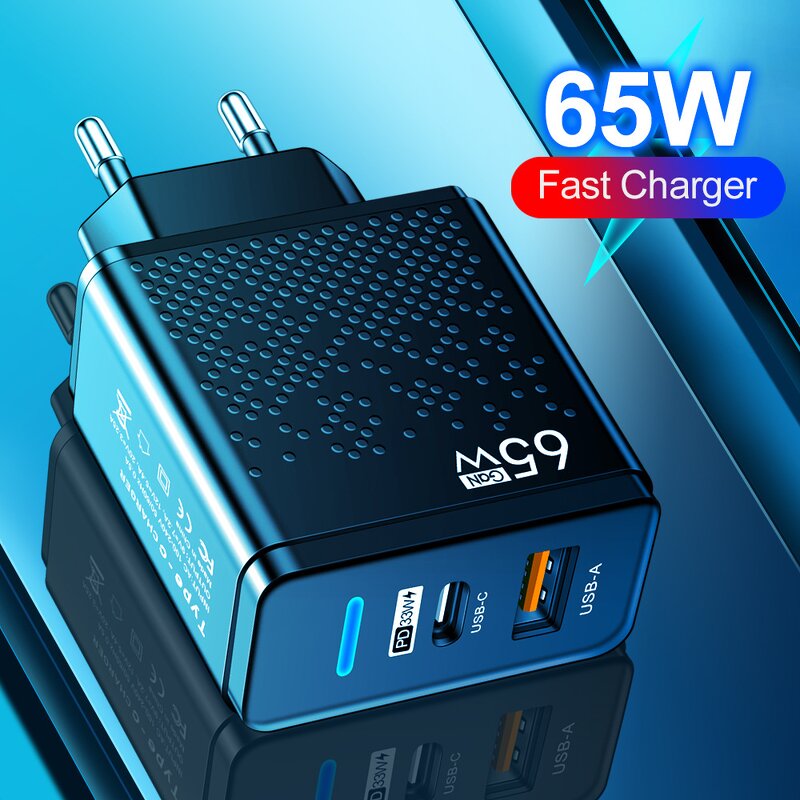 GaN Charger Factory - Hot Sell PD65W Fast Charger QC3.0 Adapter