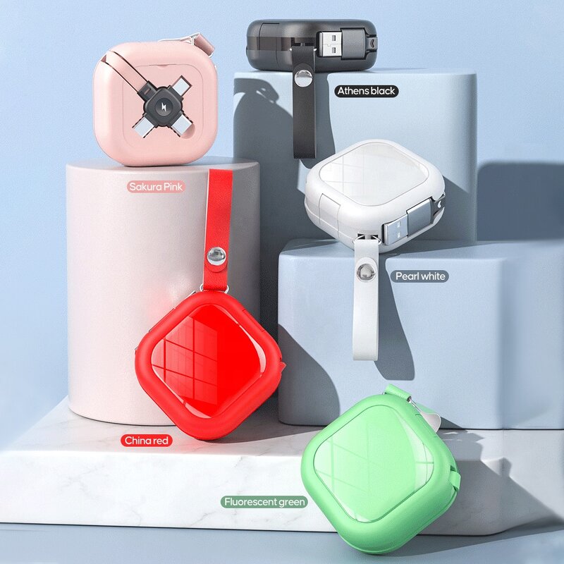 Data Cable Factory - New Design 4 in 1 5A Fast Charger Retractable Cable