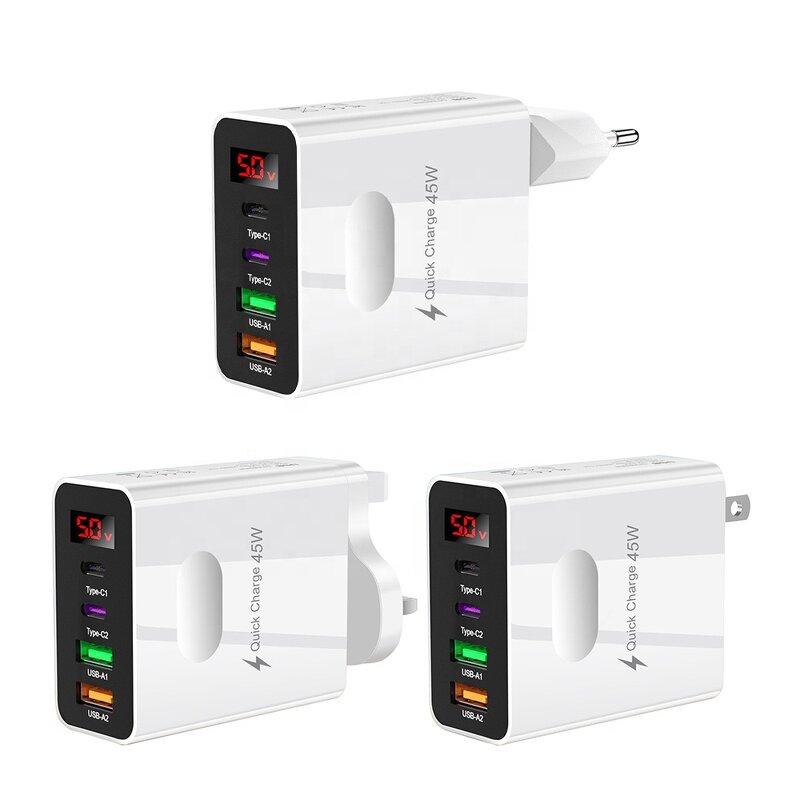 Phone Charger Factory - New Arrivals 45W 2USB+2PD LED Digital Display